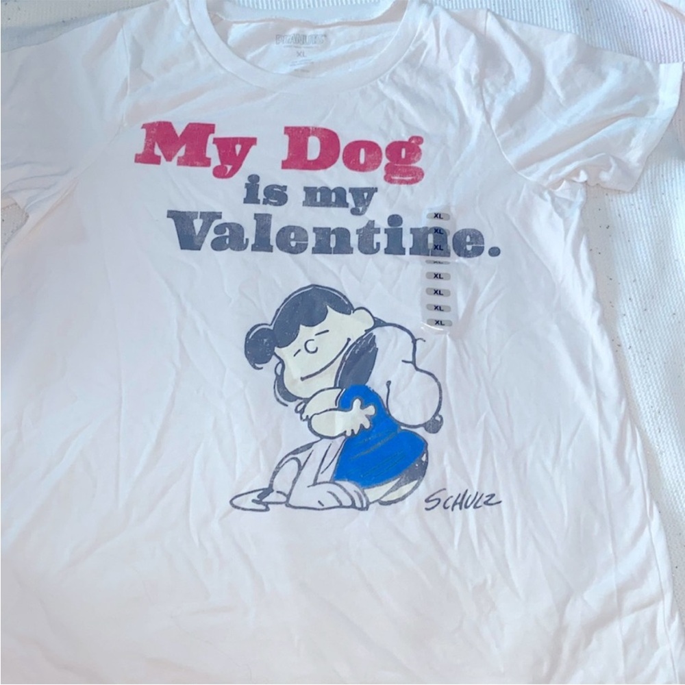Peanuts snoopy valentines t-shirt Juniors XL